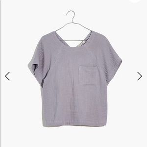 Madewell Plus lightspun renwood button- back top in faded lavender